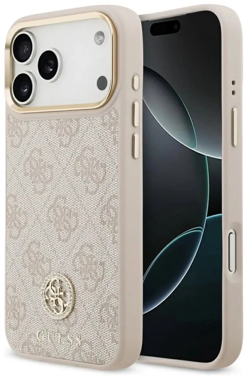 GUESS 4G Case Strass Logo MagSafe iPhone 17 Pro Max - Zwart