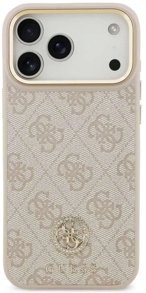 GUESS 4G Case Strass Logo MagSafe iPhone 17 Pro Max - Zwart
