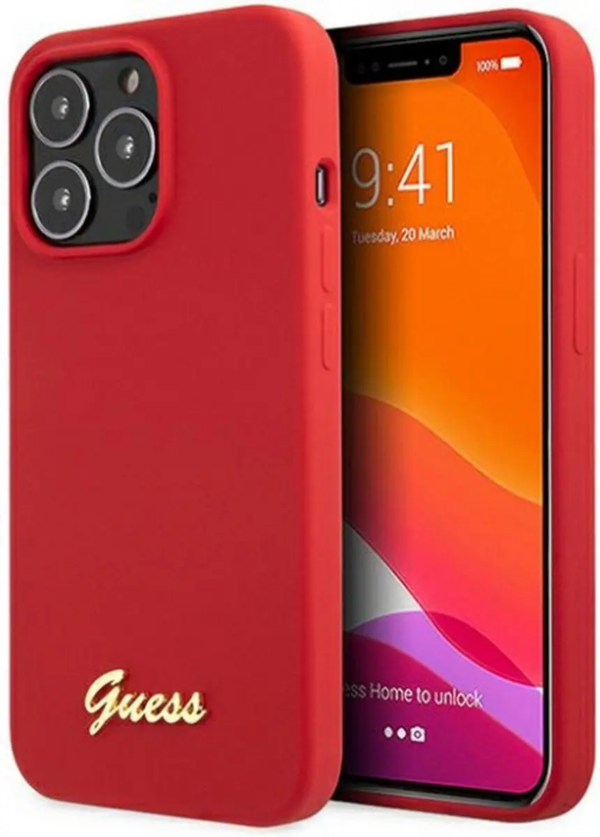 Guess Silicone Retro Back Case Rood