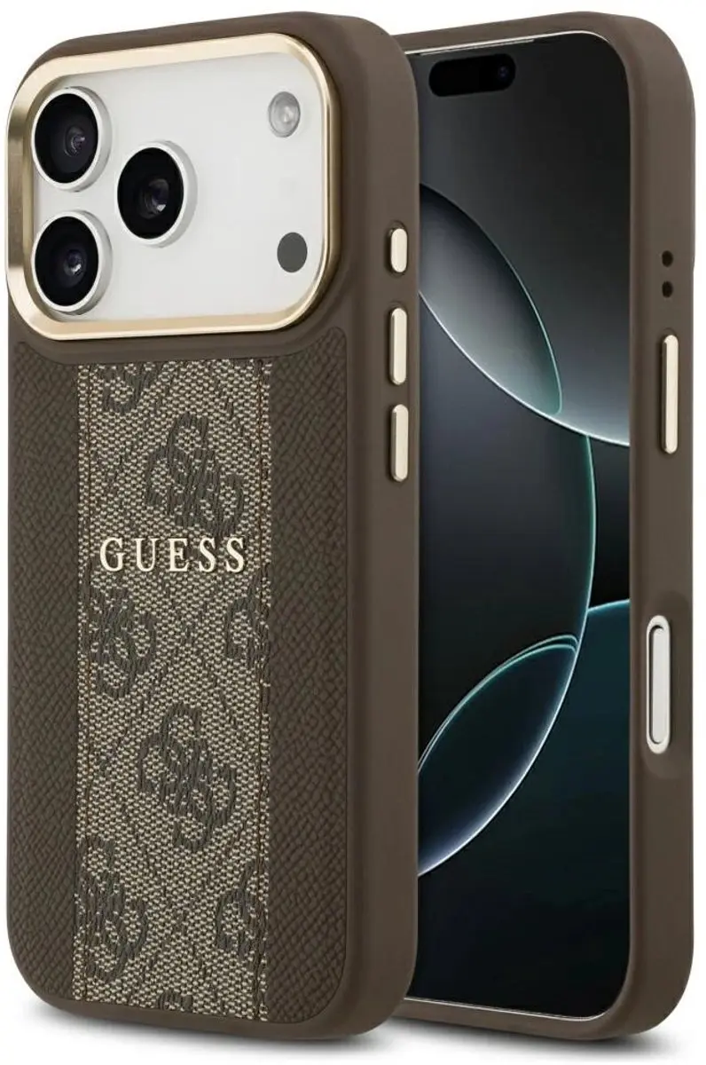 GUESS Case 4G Stripe Magsafe iPhone 17 Pro - Zwart