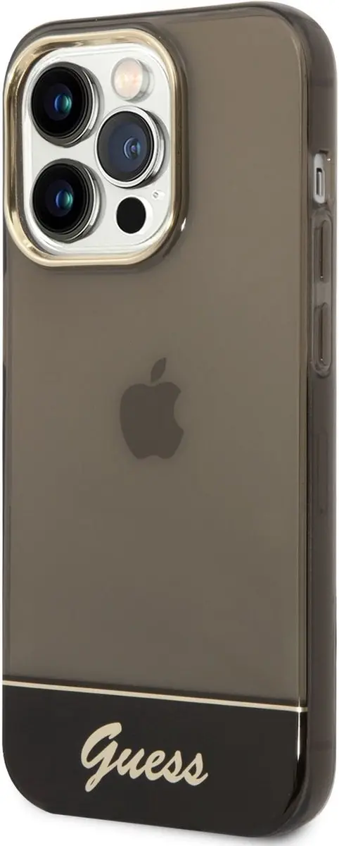GUESS Translucent Hoes iPhone 14 Pro Max - Zwart