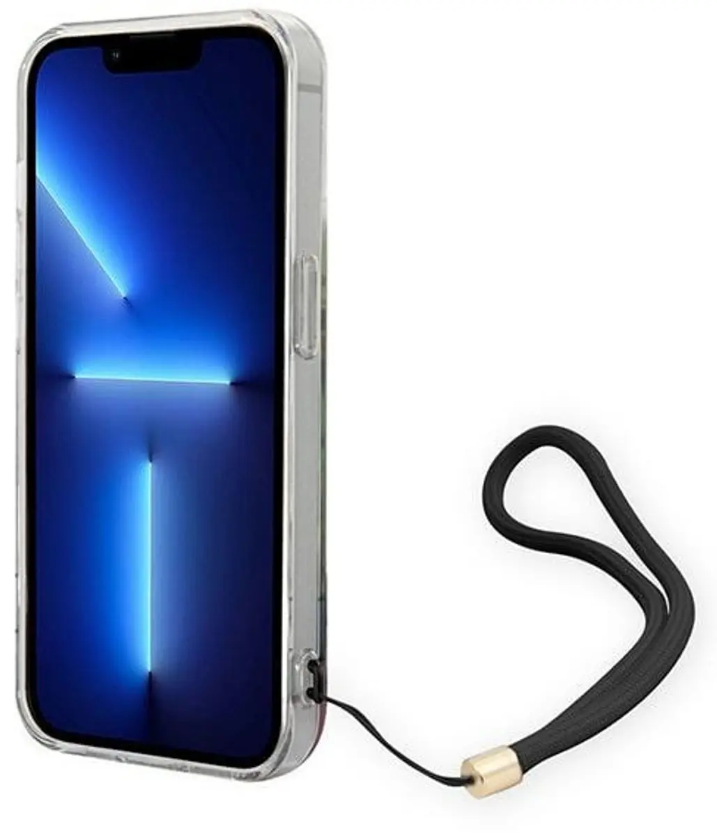 GUESS Flower Back Cover met Strap - iPhone 14 Pro Max - Blauw - afbeelding 6 van 6