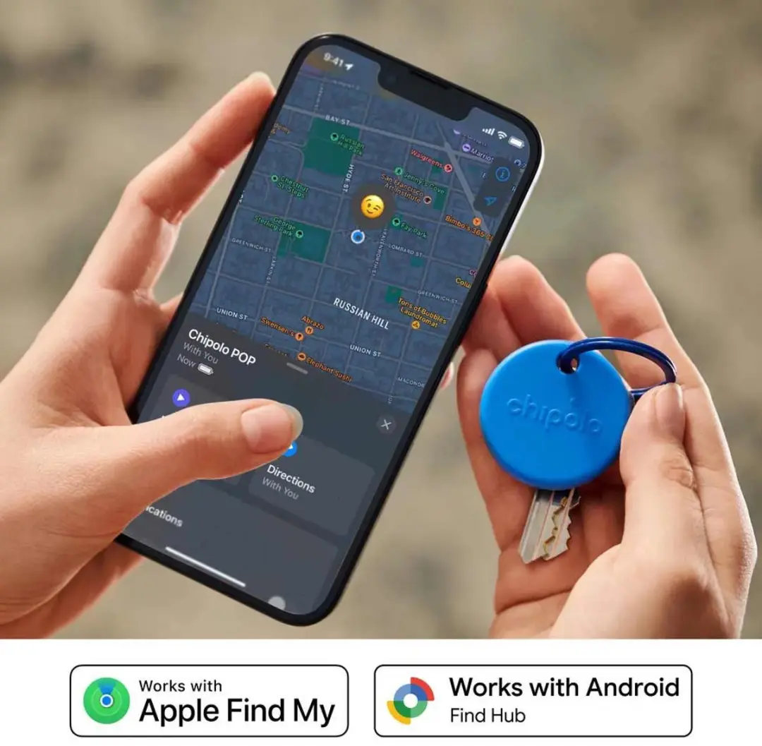 Chipolo POP Bluetooth Tracker 4 Pack - 120dB - Zwart/Wit/Rood/Blauw