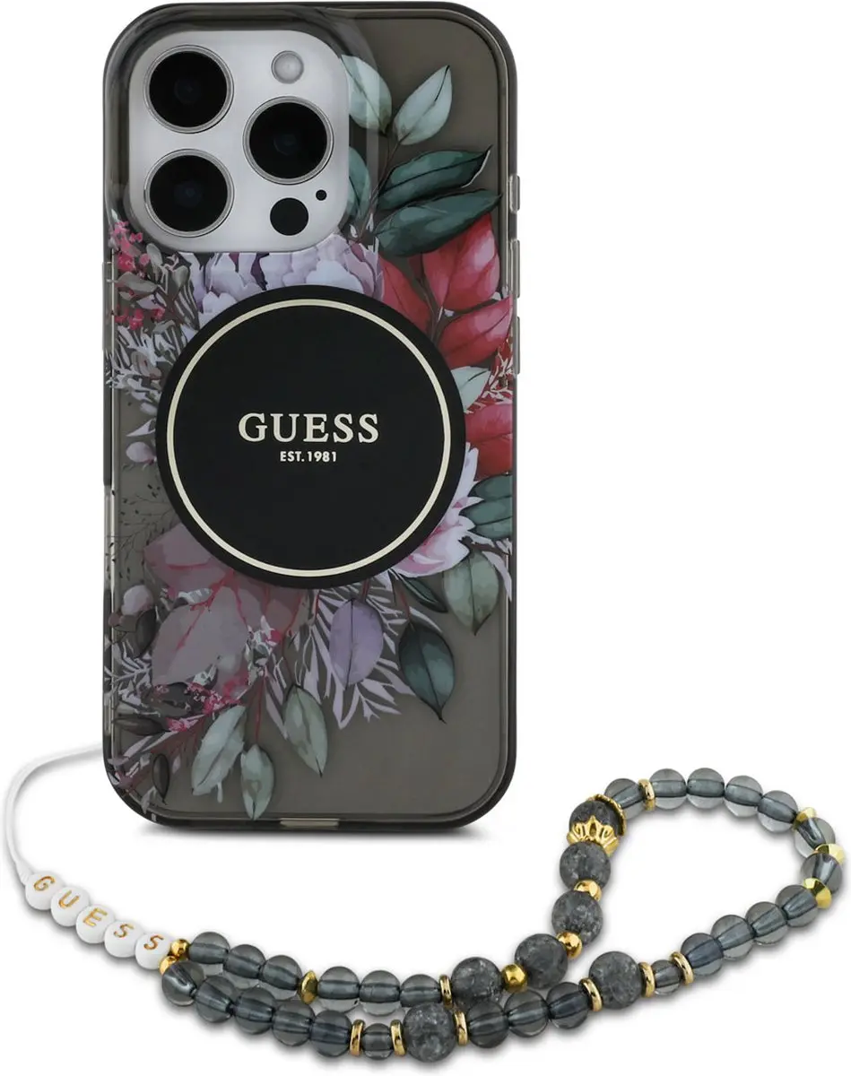 Guess MagSafe IML Flowers Case iPhone 16 Pro