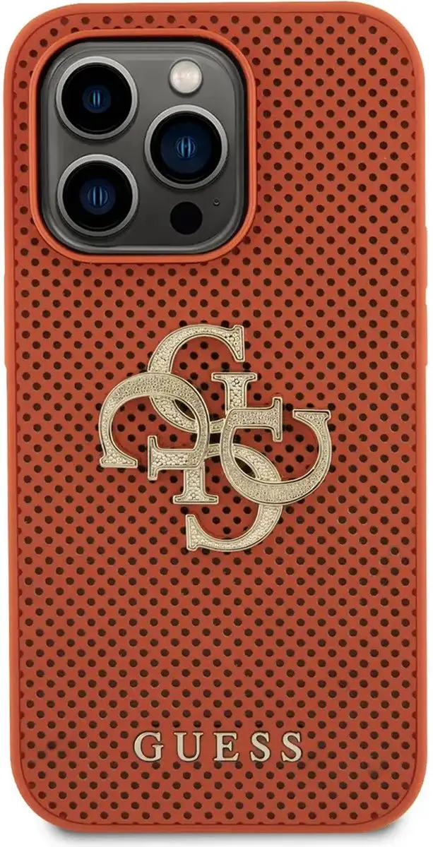 GUESS Glitter Case iPhone 15 Pro - Oranje