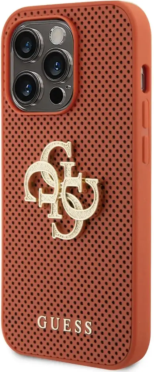GUESS Glitter Case iPhone 15 Pro - Oranje