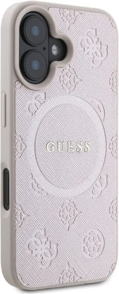 GUESS iPhone 16 Hardcase Saffiano Peony MagSafe - Roze