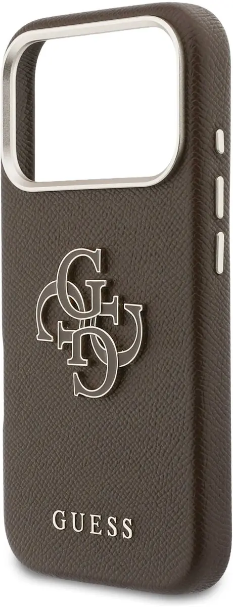 GUESS PU Resin Logo Backcover 14930 - iPhone 17 Pro - Bruin