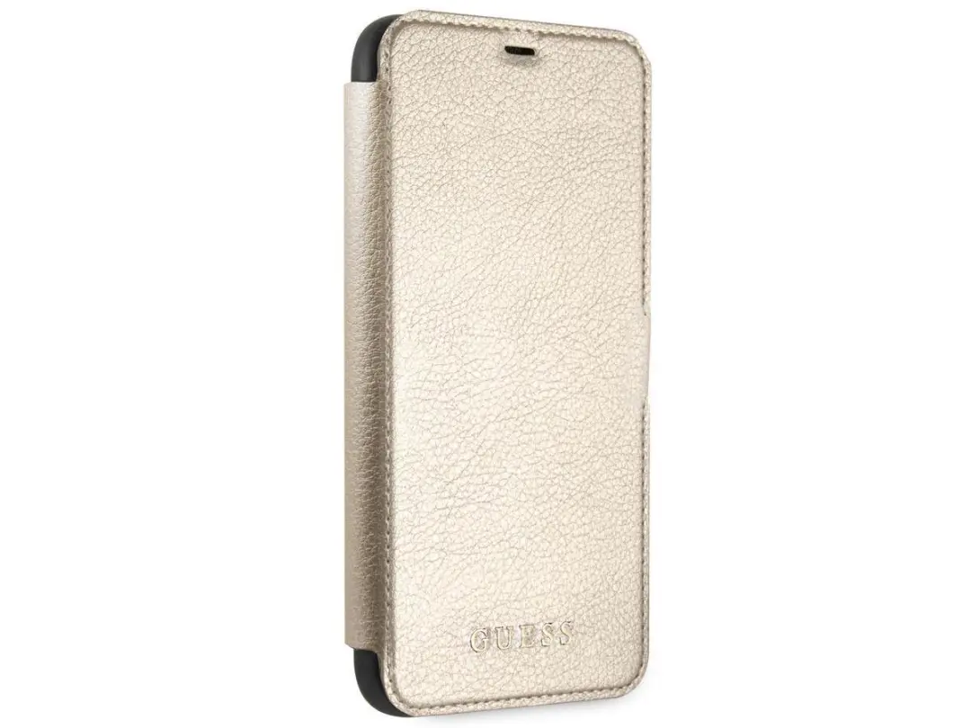 GUESS iPhone 11 Pro Max Bookcase Hoesje - Effen Goud - 3 Pasjes