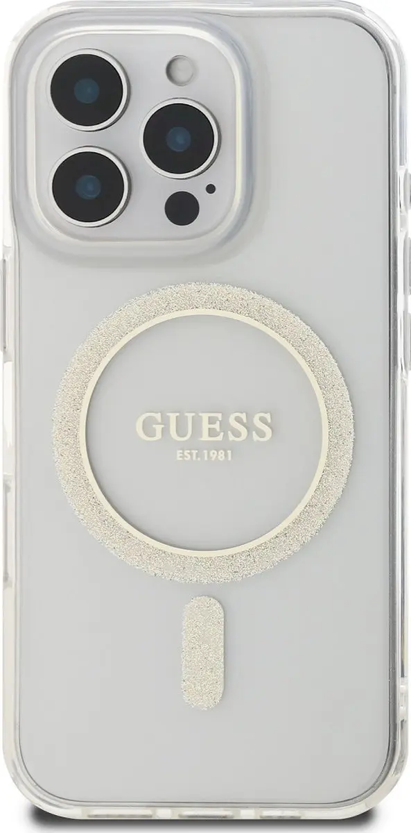 GUESS MagSafe Hoesje iPhone 16 Pro - Transparant - GUHMP16LHFGERET