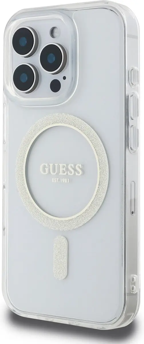GUESS MagSafe Hoesje iPhone 16 Pro - Transparant - GUHMP16LHFGERET