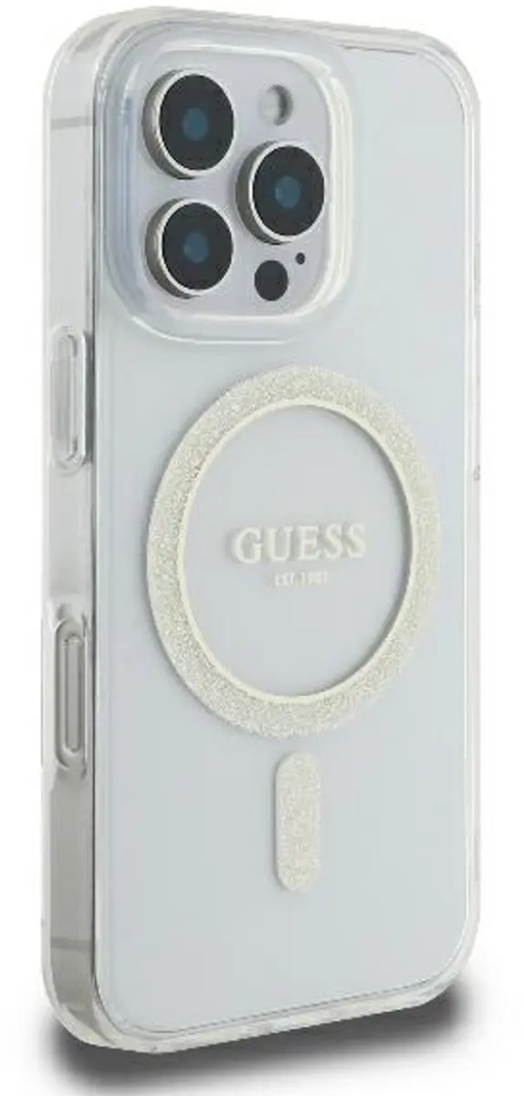 GUESS MagSafe Hoesje iPhone 16 Pro - Transparant - GUHMP16LHFGERET
