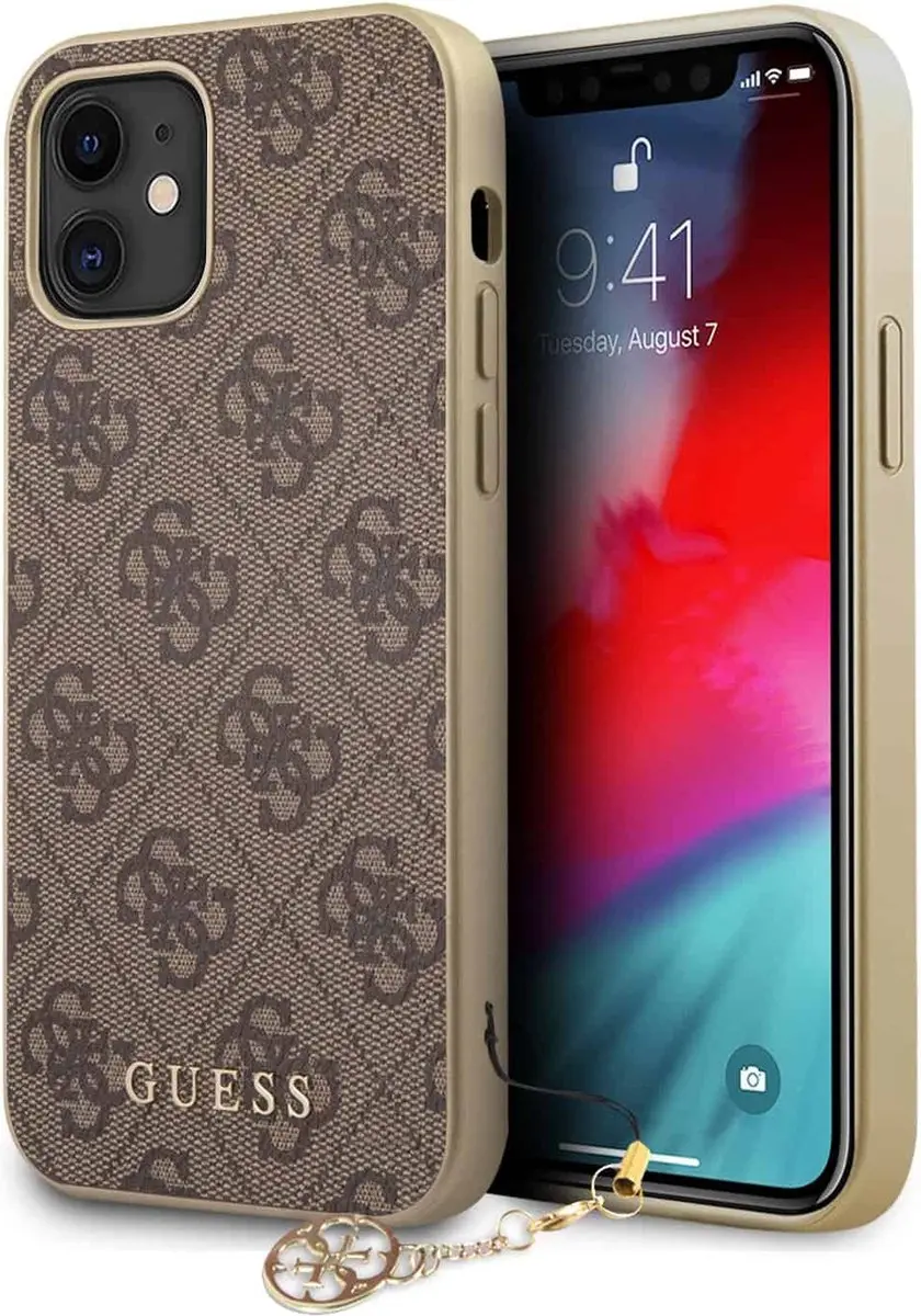 GUESS 4G Charms Hard Case iPhone 12 Mini - Bruin