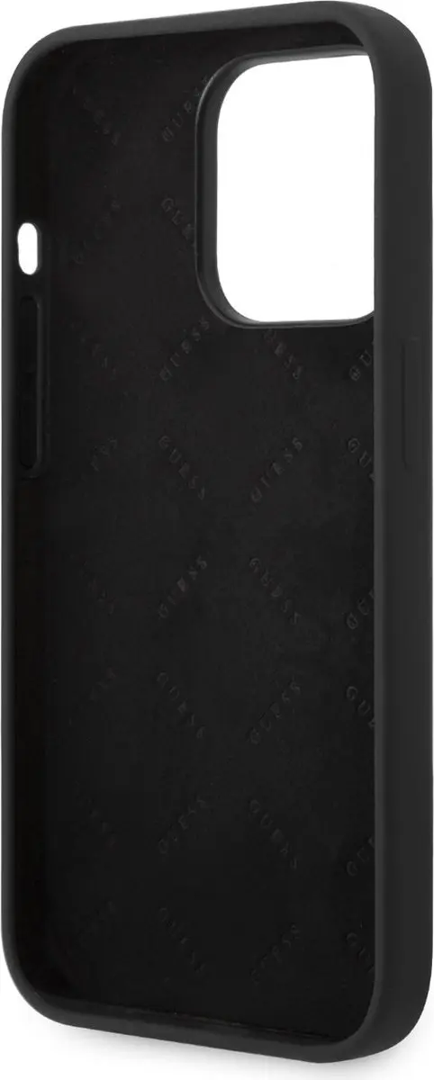 GUESS Silicone Retro Back Case - iPhone 14 Pro - Zwart