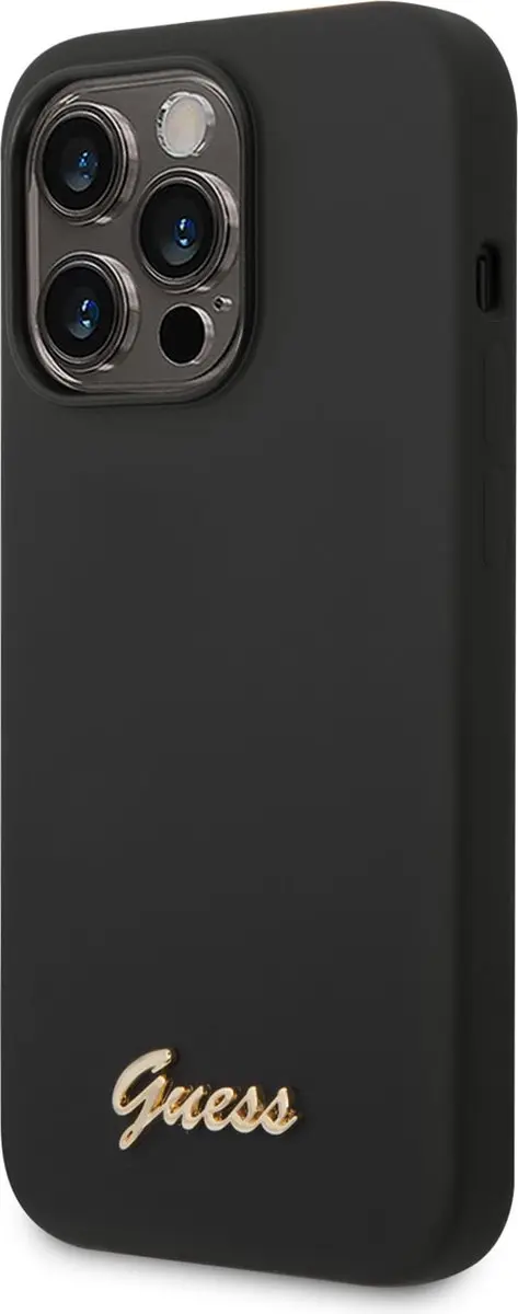 GUESS Silicone Retro Back Case - iPhone 14 Pro - Zwart - afbeelding 6 van 6