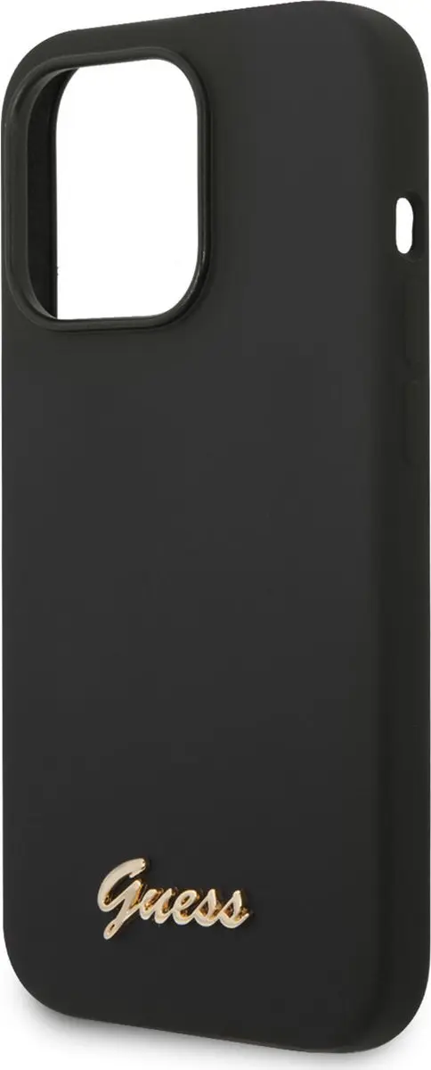 GUESS Silicone Retro Back Case - iPhone 14 Pro - Zwart