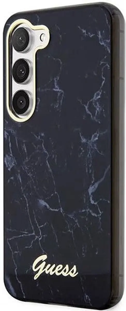 Guess Samsung Galaxy S23 Plus Hoesje - Marmer Zwart