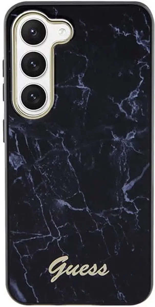 Guess Samsung Galaxy S23 Plus Hoesje - Marmer Zwart