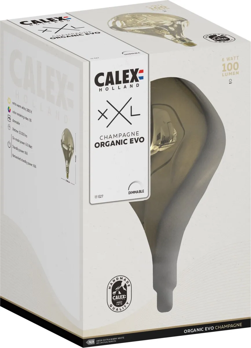 Calex Organic EVO XXL Champagne E27 LED - 6W Warm Wit
