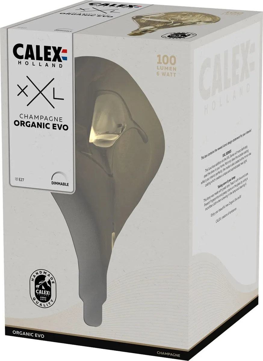 Calex Organic EVO XXL Champagne E27 LED - 6W Warm Wit - afbeelding 6 van 6
