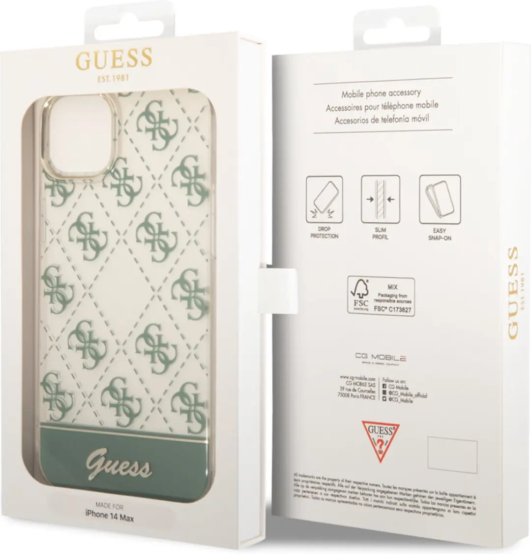 Guess iPhone 14 Plus Telefoonhoesje - Groen - MagSafe