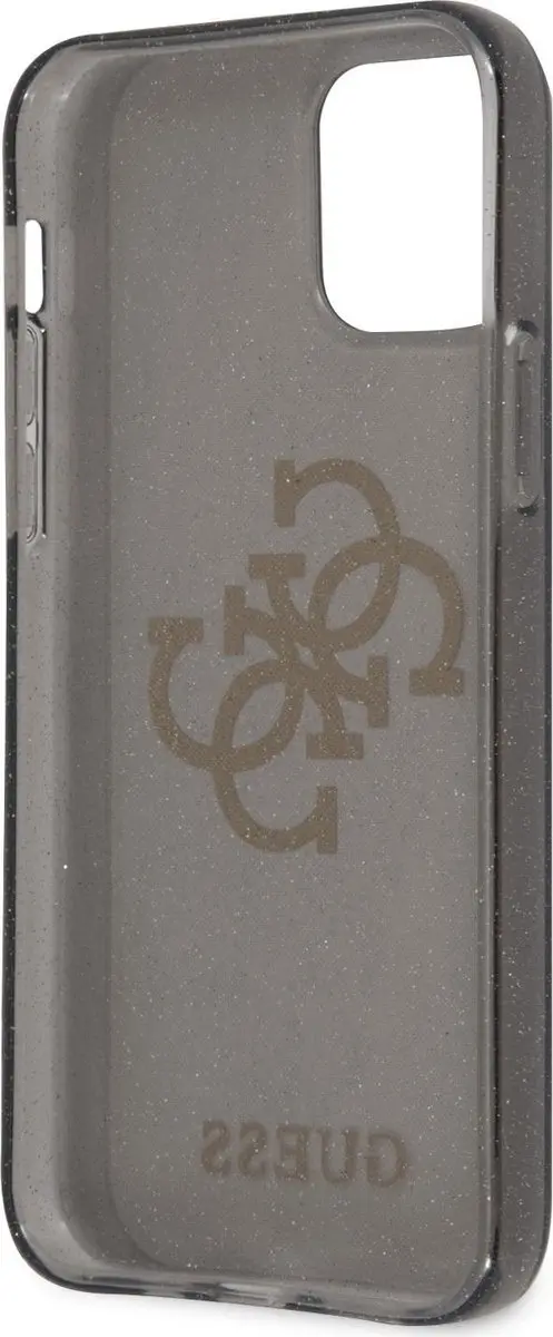 GUESS Hardcase TPU Glitter iPhone 12/12 Pro - Zwart/Transparant