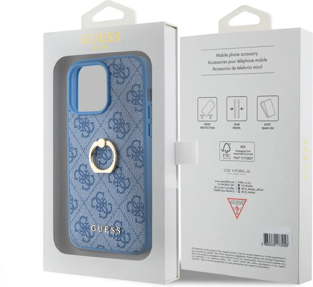 Guess iPhone 15 Pro Hardcase - Blauw
