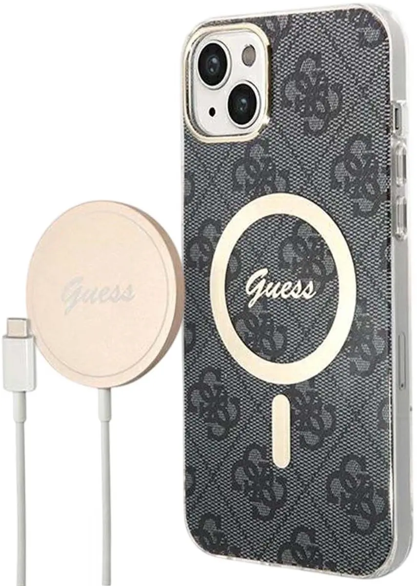 GUESS Hoesje iPhone 14 Plus MagSafe - Zwart