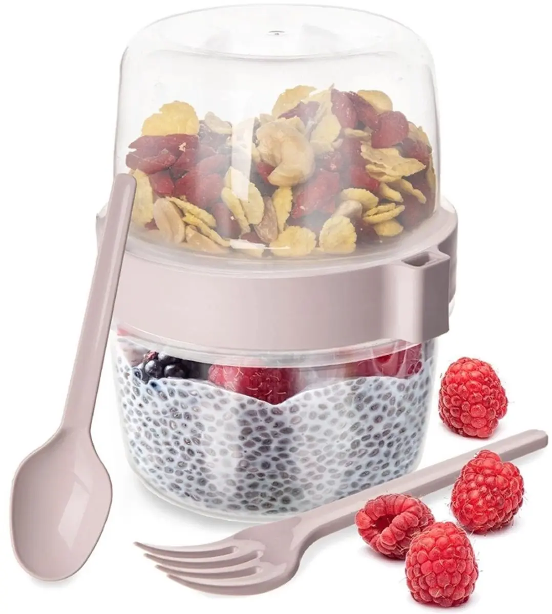 Orion Yoghurtbeker met Lepel 370ml - 3-delig - BPA-vrij