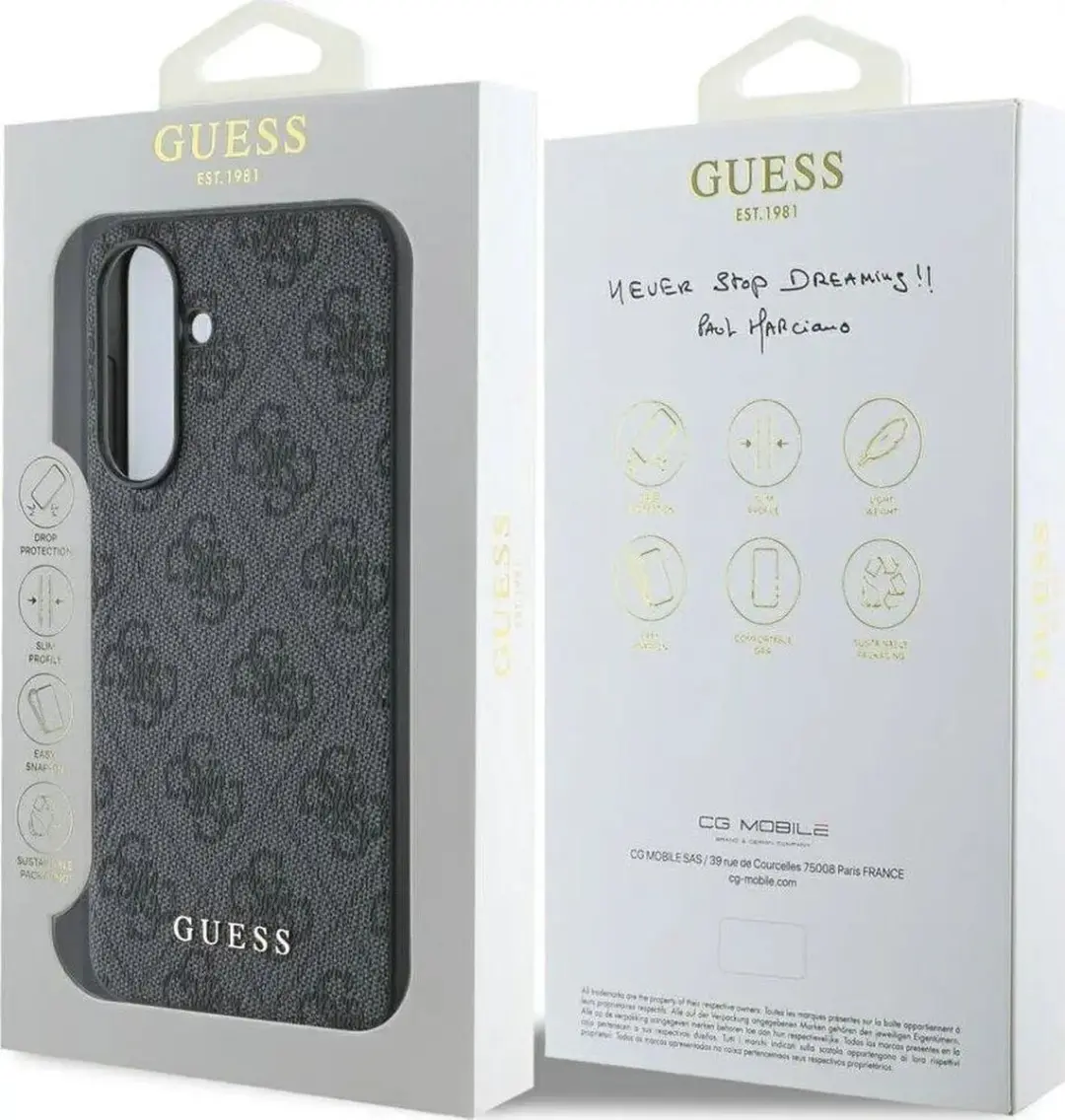 GUESS Hard Case Samsung Galaxy A36 - Donkergrijs - 4G
