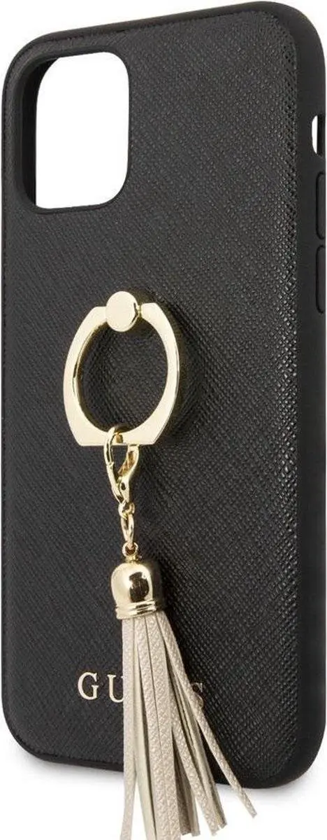 Guess Saffiano iPhone 12 Pro Max Hoesje - Zwart