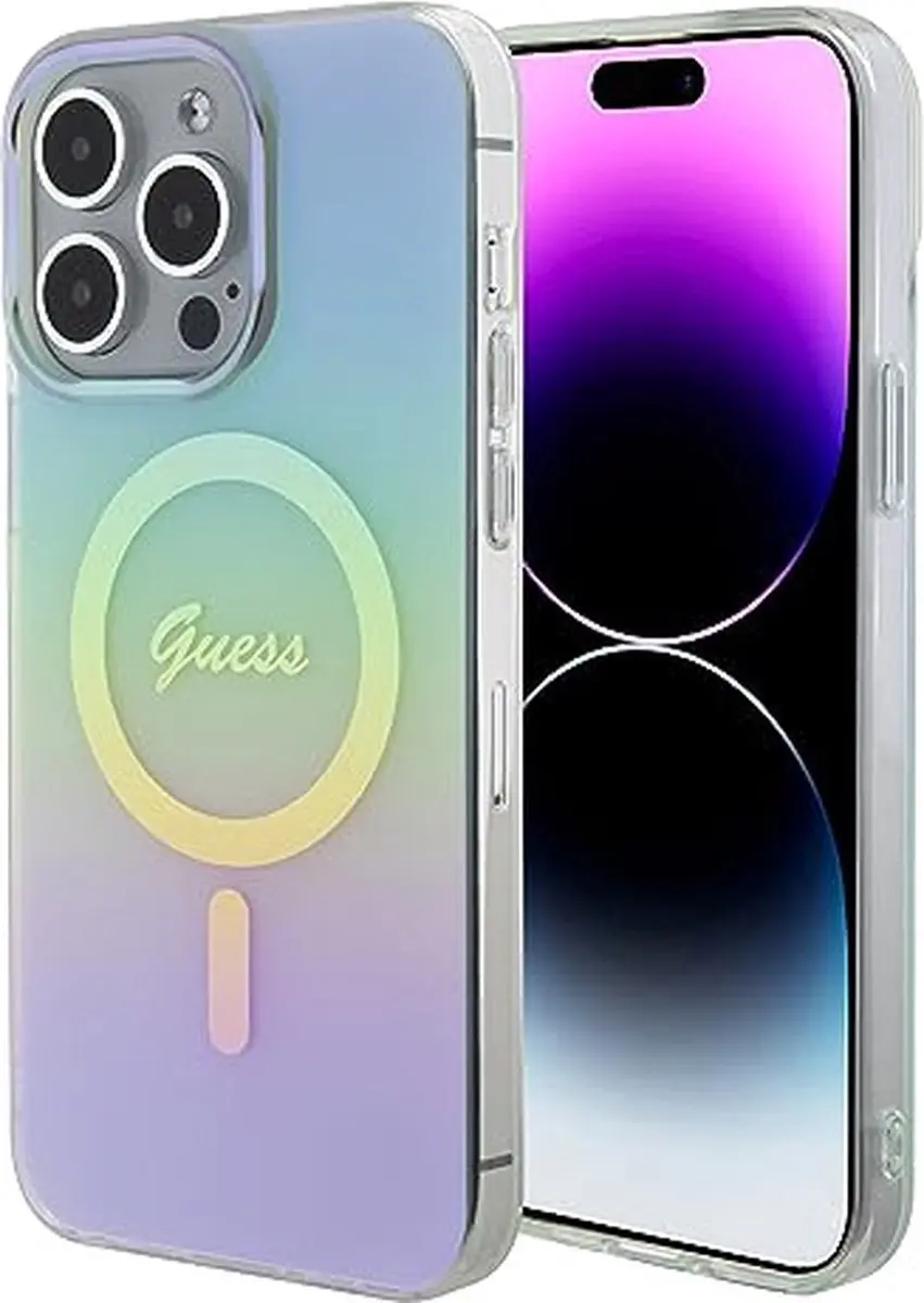 GUESS Iridescent Back Case MagSafe - iPhone 15 Pro Max - Turquoise