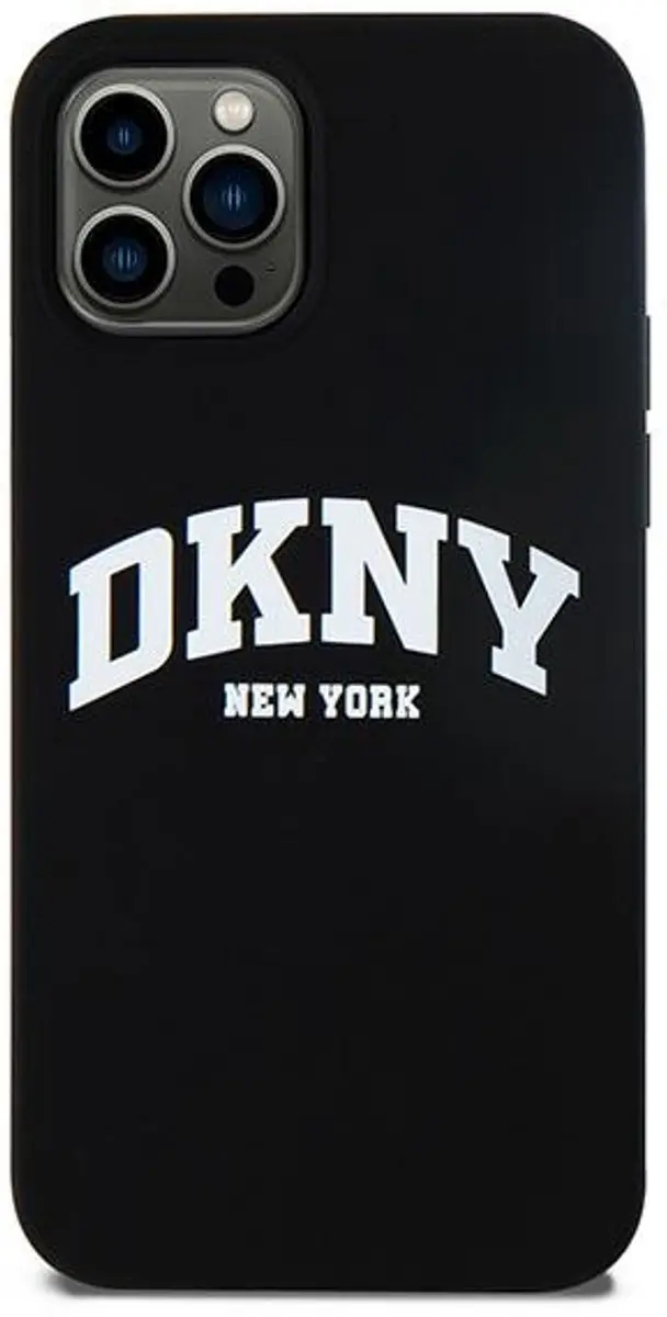 DKNY Silicone Arch Logo Hoes MagSafe - iPhone 12/12 Pro - Zwart