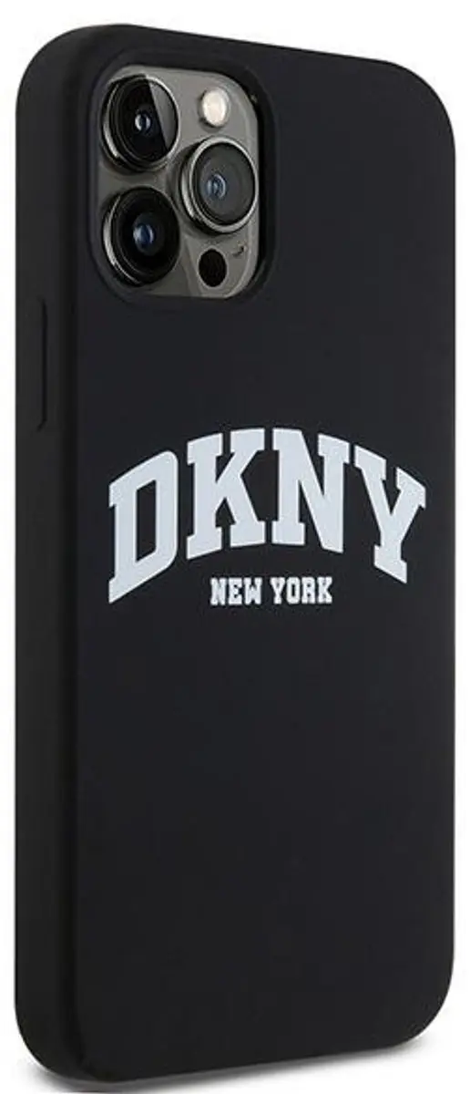 DKNY Silicone Arch Logo Hoes MagSafe - iPhone 12/12 Pro - Zwart