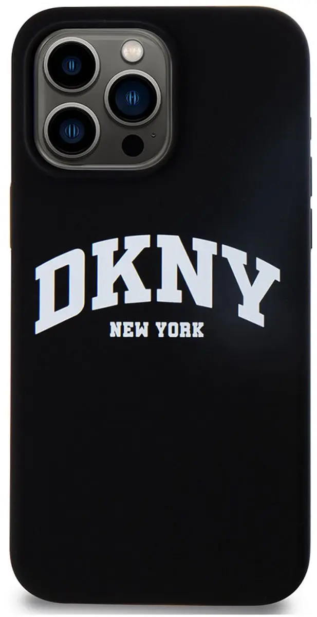 DKNY Silicone Arch Logo Hoes MagSafe - iPhone 12/12 Pro - Zwart