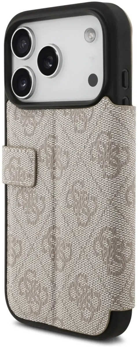 GUESS 4G Big Metal Logo Book Wallet Case - iPhone 17 Pro - Roze