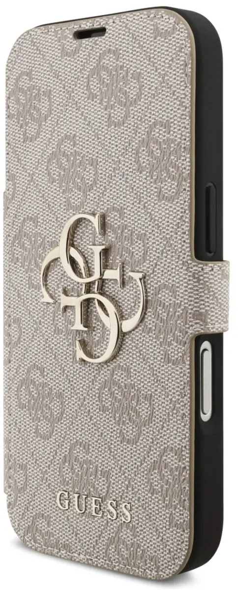 GUESS 4G Big Metal Logo Book Wallet Case - iPhone 17 Pro - Roze