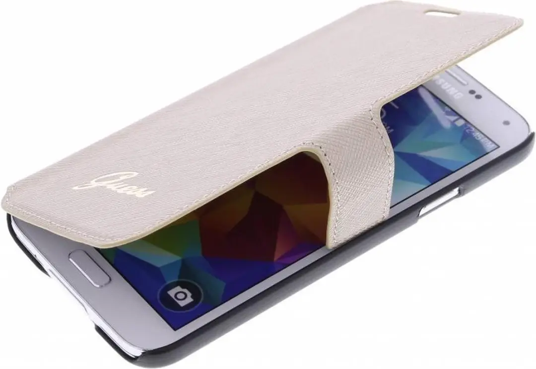 GUESS Galaxy S5 Hoesje - Kunstleer Wit - GUFLBKS5TOC