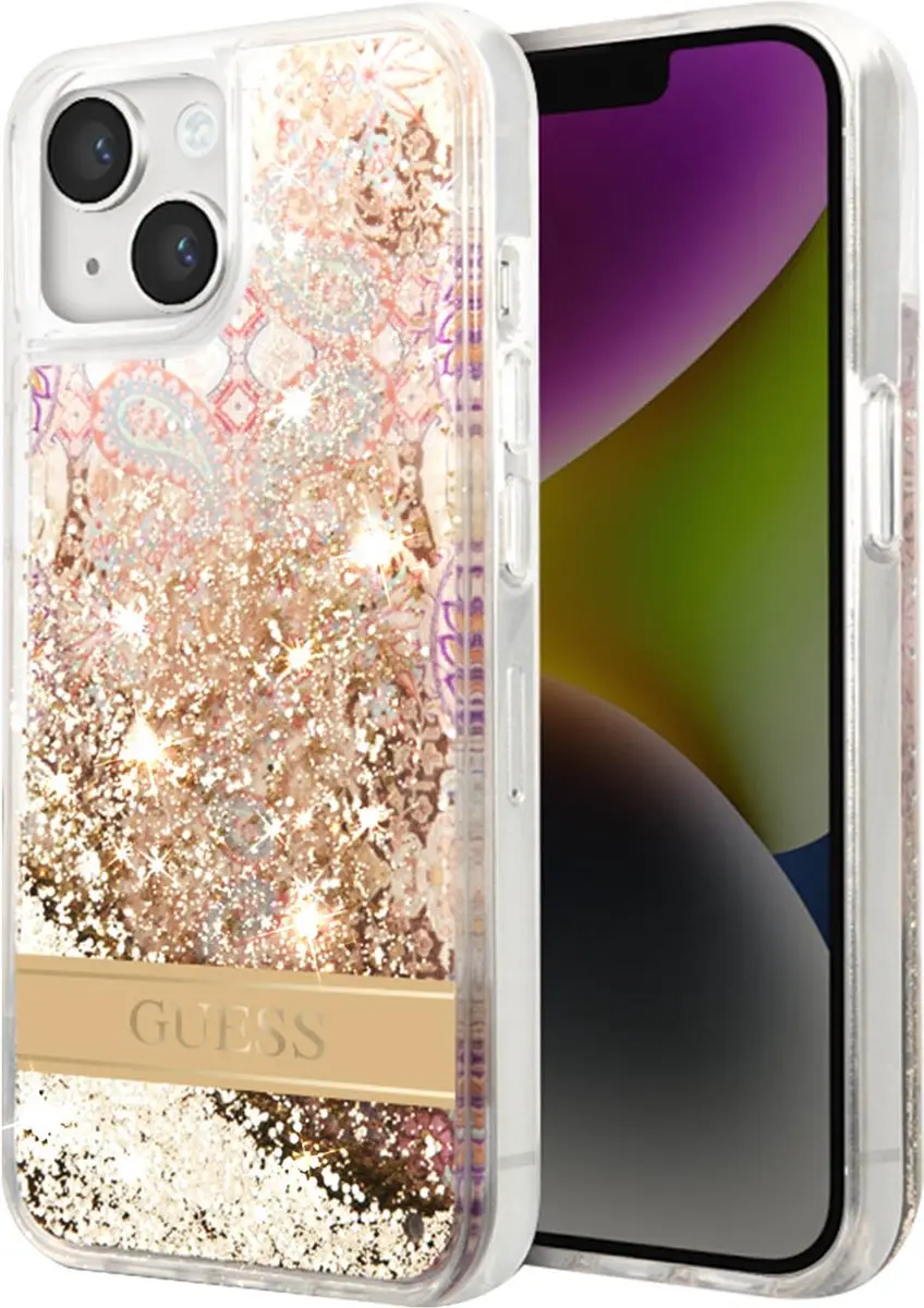 GUESS Paisley Liquid Glitter Back Case