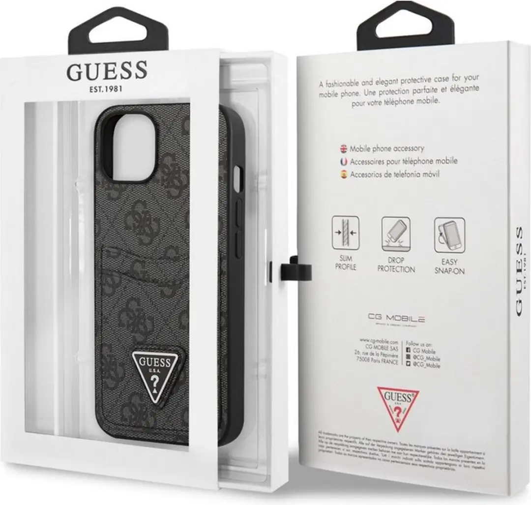 Guess GUHCP13S4GFDB Hoesje iPhone 13 Mini - Grijs