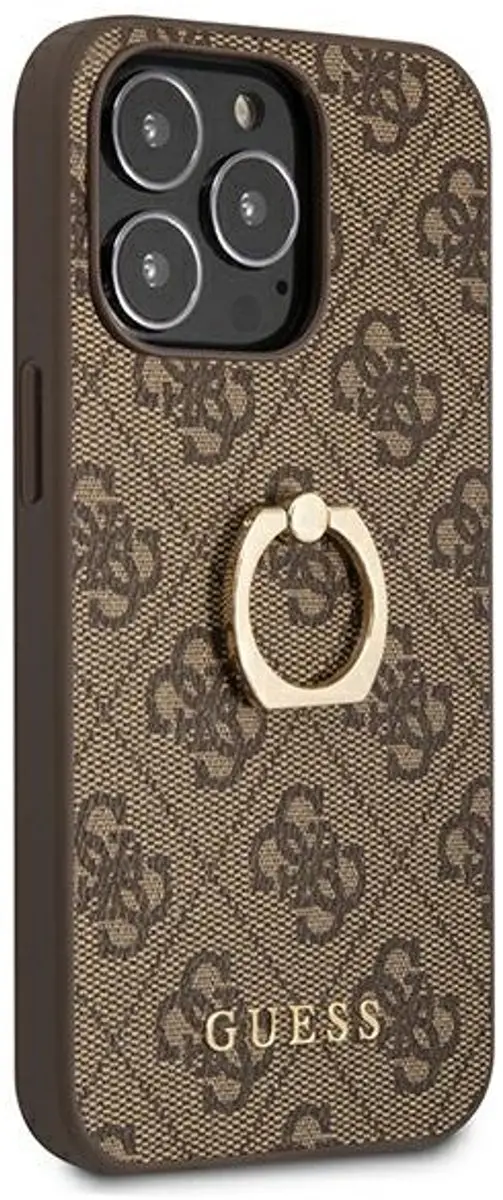 GUESS Pu Leather Back Cover iPhone 13 Pro - Bruin