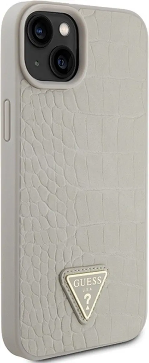 GUESS Crocodile Triangle Back Case - iPhone 15 - Goud
