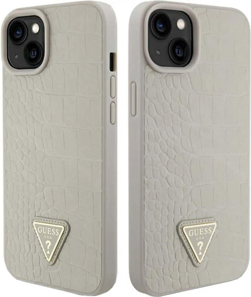 GUESS Crocodile Triangle Back Case - iPhone 15 - Goud - afbeelding 6 van 6