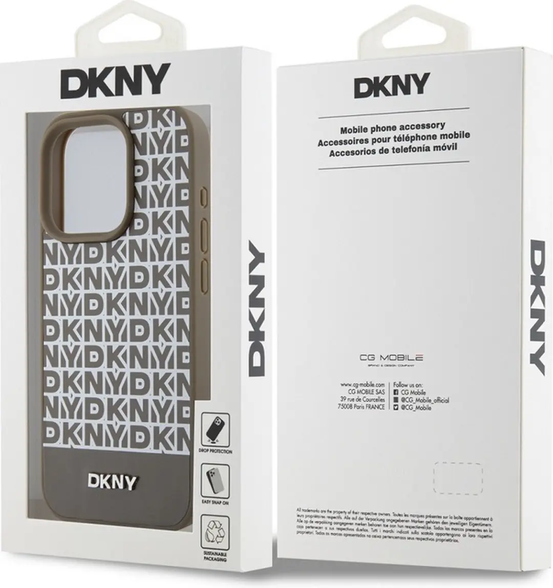 DKNY Repeat Bottom Stripe Back Case - iPhone 14 Pro MagSafe - Bruin