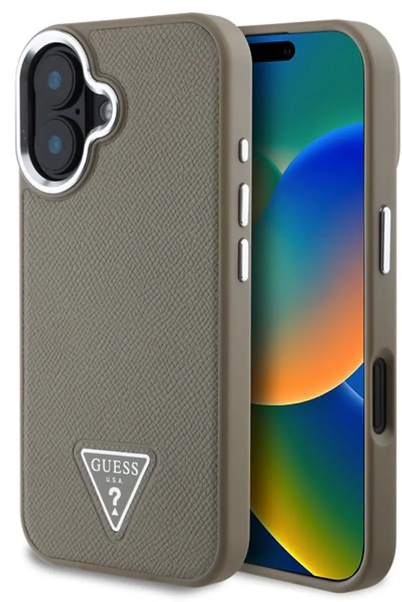 GUESS Hoesje iPhone 16 Anti-Shock Bruin - GUHMP16SPGTSPSW