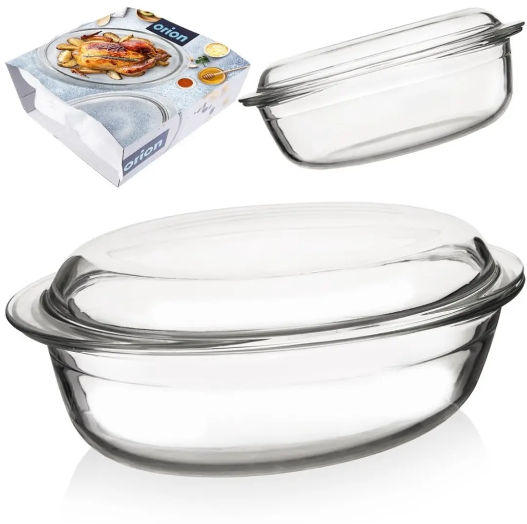 Orion Ovenschaal Borosilicaatglas 3L - Met Deksel - 2 Stuks