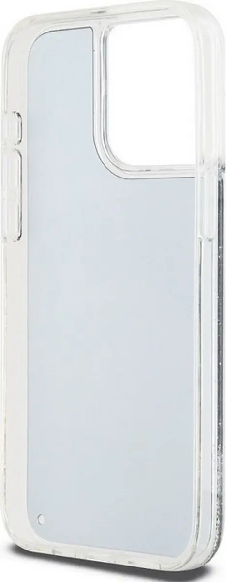 DKNY Liquid Glitter Arch Logo Back Case - iPhone 12/12 Pro - Zwart/Zilver