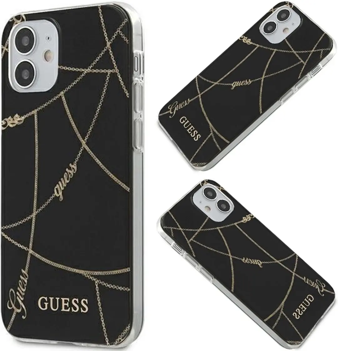 GUESS iPhone 12 Mini Backcase - Effen Zwart