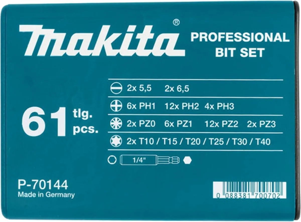 Makita P-70144 Bitset 61-delig