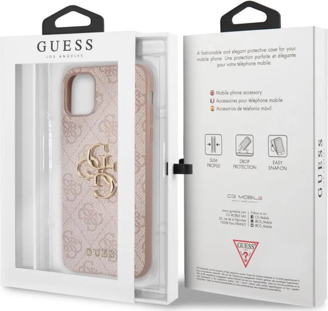 GUESS 4G Metal Logo Back Case - iPhone 11 - Roze